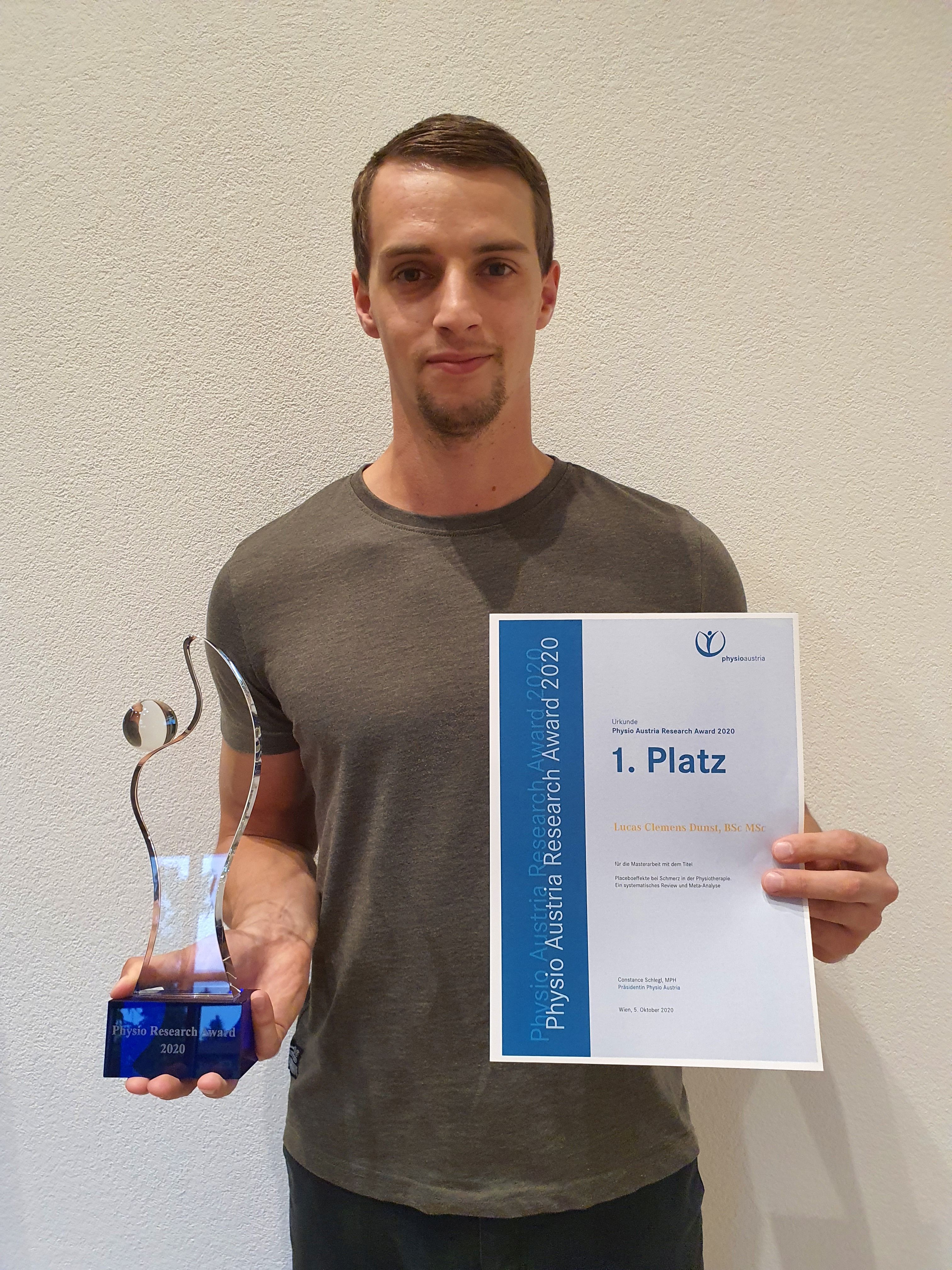 Lucas Clemens Dunst gewann den Physio Research Award 2020