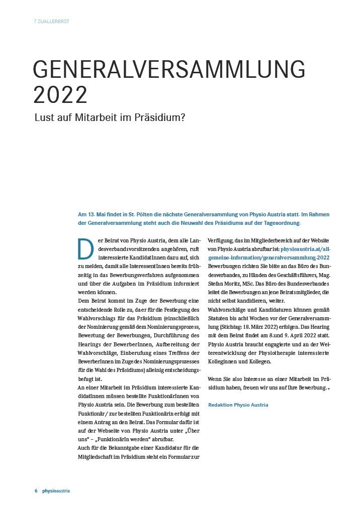 Generalversammlung 2022