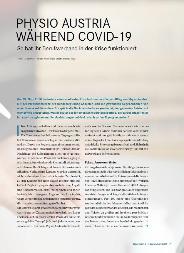 Bericht Inform September 2020